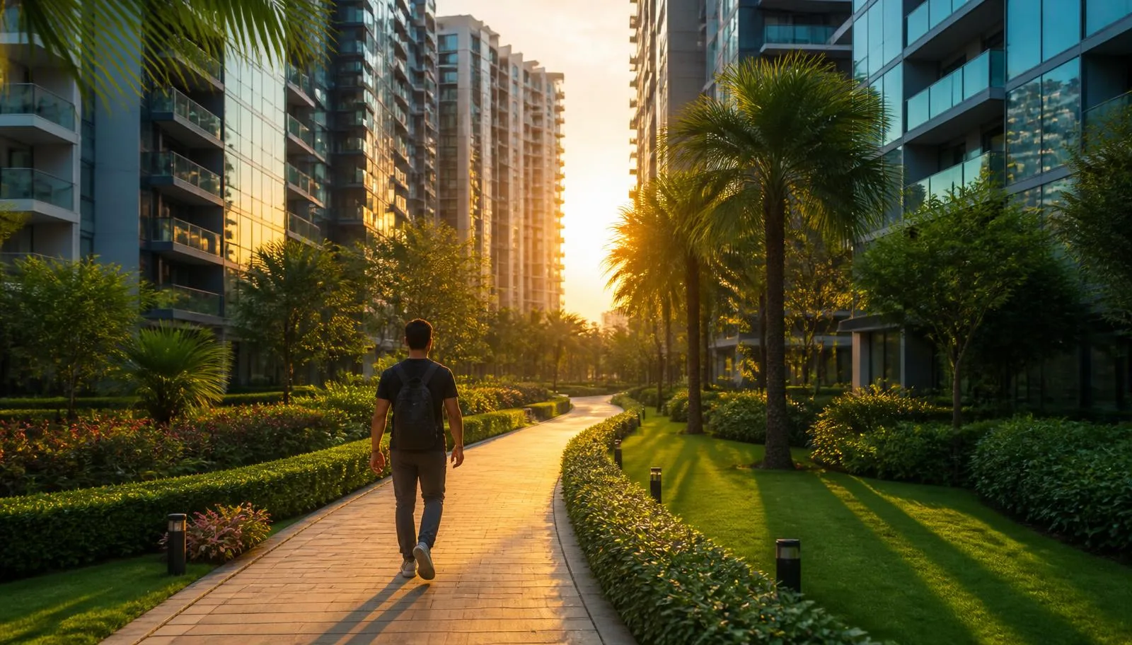 Landscaped green spaces at Park Titan