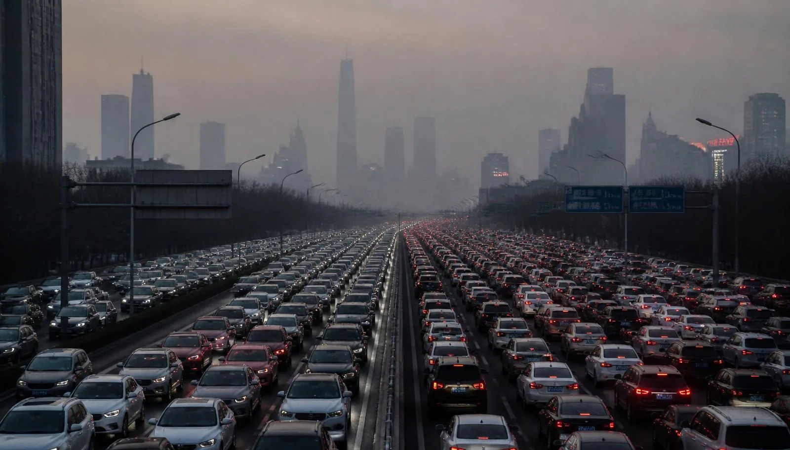Heavy city traffic